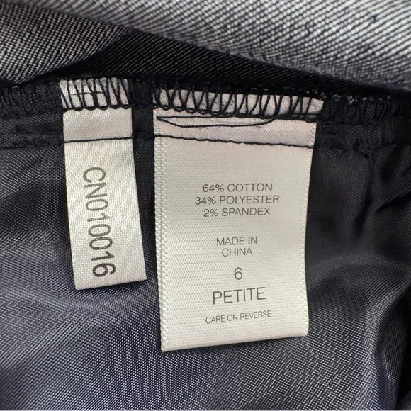 Petite Dark Wash Stretch Pants • Flare Leg Career Work Office Trouser Denim 6P - Picture 9 of 10